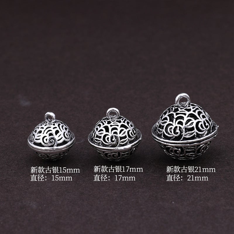 Flower Thousand Bone Palace Bell Pendant Diy Handmade Ancient Style Small Bell Alloy Pendant Car Hanging Jewelry Keychain Accessories - Image 1