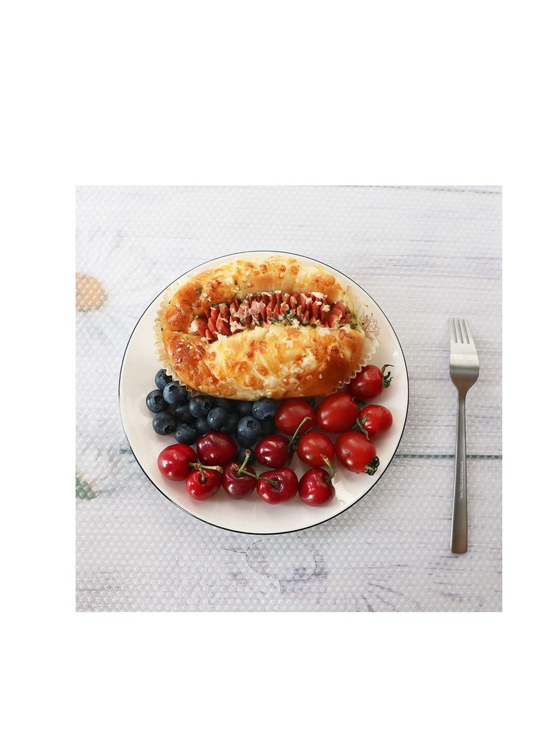 NIBEMINENT Shelf Liners, 17.5 in x16.4 ft EVA Non-Adhesive Drawer Mats, Cupboard Pad, Kitchen Cabinet Lining Fridge Cushion for Home Office (Clear/Dot, 44.5x500cm) - Image 3