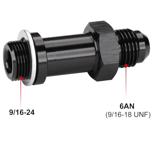 Podavelle 6AN Male Flare to 91624 Carb Carburetor Inlet Fitting Adapter 2 Inch Long Aluminum Black Pack of 2 - Image 3