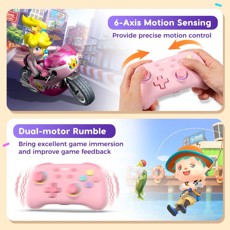 Iine Candy Pop L982 Wireless Bluetooth Wake-Up Pro Wizard Controller for Switch, Purple - Image 5