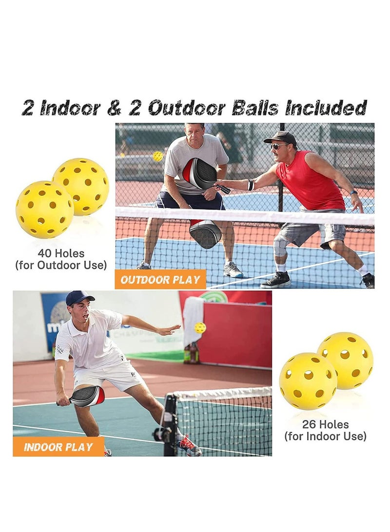 MIXDE Pickleball Paddles, Pickleball Set with 2 Premium Wood Pickleball Paddles,  4 Pickleball Balls & Carry Bag, Pickleball Paddle with Cushion Comfort Grip, Gifts for Men Women - Image 3
