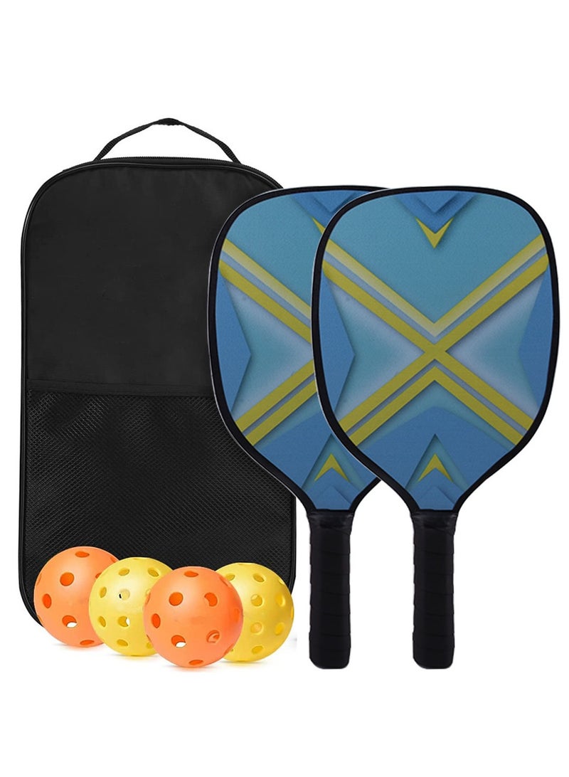 MIXDE Pickleball Paddles, Pickleball Set with 2 Premium Wood Pickleball Paddles,  4 Pickleball Balls & Carry Bag, Pickleball Paddle with Cushion Comfort Grip, Gifts for Men Women - Image 1