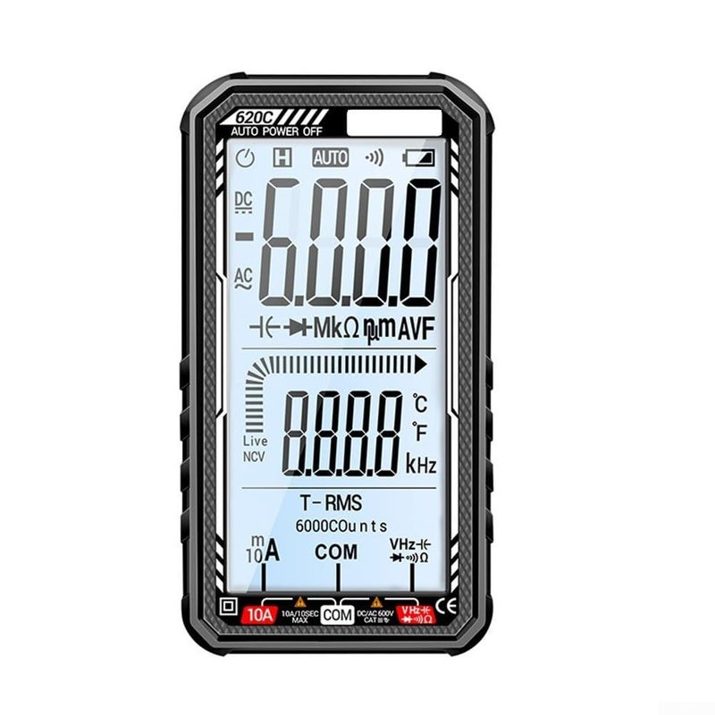 Digital Multimeter 6000 Counts NCV Auto Ranging AC DC Voltage Tester With Backlit LCD Red - Image 3