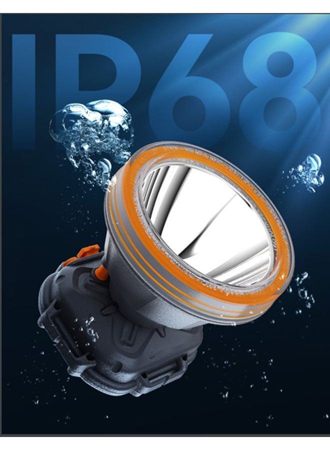 مصباح أمامي LED قابل لإعادة الشحن، 3 أوضاع ومقاوم للماء IP68، مناسب للتخييم في الهواء الطلق والجري وركوب الدراجات الهوائية وتسلق الصخور والغوص. - Image 5