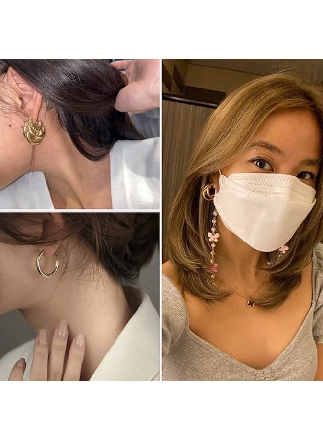 Bukela 54 Pairs Gold Hoop Earrings Set for Women Multipack, Boho Fashion Statement Stud Hoop Earring Pack Butterfly Shaped Assorted Small Big Earrings for Jewelry - Image 3