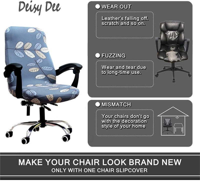 Deisy Dee Computer Office Chair Covers for Stretch Universal Rotating Chair Desk Chairs ONLY Chair Covers (H, Medium) - Image 2