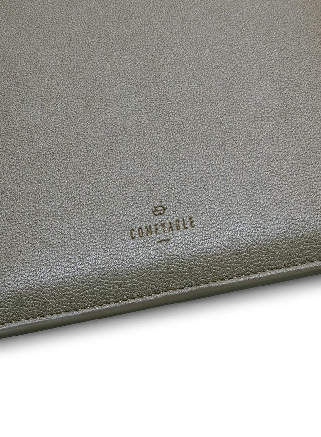 Comfyable Laptop Sleeve 13 Inch Precisely Compatible with MacBook Pro M2 2022 M1 2020-2016 & Mac Air M3 2024 M2 2022 M1 2020, Not Fit Old Versioned MBA/MBP, Faux Leather Cover Case, Khaki Green - Image 3