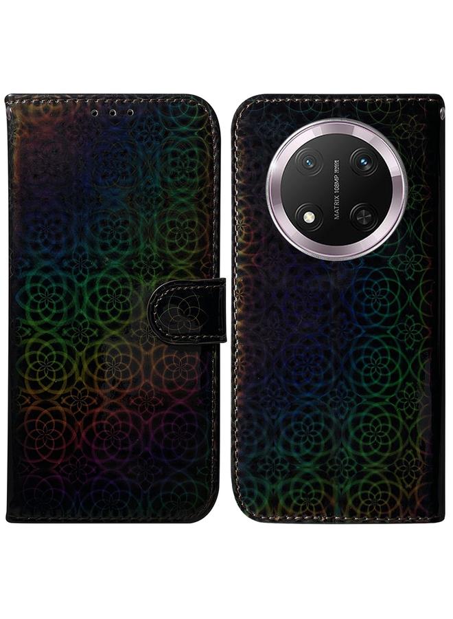 اس-توب جراب هاتف Honor X9c المصنوع من الجلد الملون مع مشبك مغناطيسي - Image 1