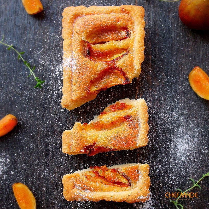 chefmade Mini Rectangle Tart Pan Set, 2x4-Inch 4Pcs with Removable Loose Bottom Non-Stick Oblong Quiche Bakeware for Oven and Instant Pot Baking (Champagne Gold) - Image 3