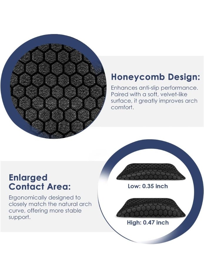 Bukela Arch Support Inserts for Flat Feet & Plantar Fasciitis, Gel Arch Cushions for Foot Pain & Pressure Relief, Non-Slip Adhesive Pads for Women and Men (Black, High) - Image 2