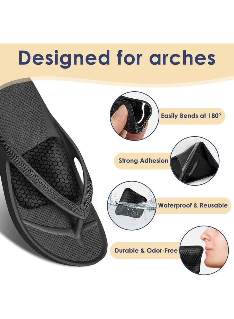 Bukela Arch Support Inserts for Flat Feet & Plantar Fasciitis, Gel Arch Cushions for Foot Pain & Pressure Relief, Non-Slip Adhesive Pads for Women and Men (Black, High) - Image 3