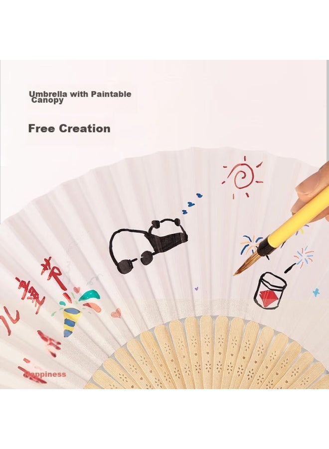 DEYUE Children's DIY Folding Fan - Hand-Painted Astronaut Craft Kit for Kindergarten  Activities - Image 3