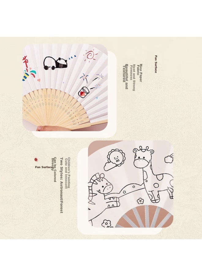 DEYUE Children's DIY Folding Fan - Hand-Painted Astronaut Craft Kit for Kindergarten  Activities - Image 4