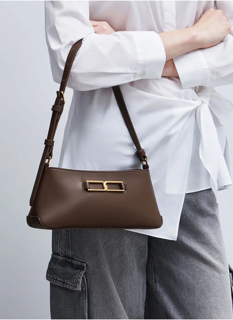 Charles & Keith Gabine Leather Trapeze Shoulder Bag  - Image 2