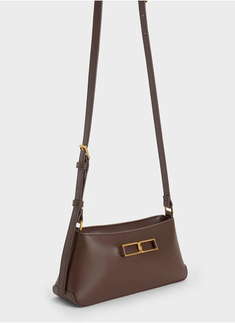 Charles & Keith Gabine Leather Trapeze Shoulder Bag  - Image 3