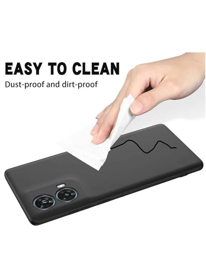 عام **الحافظة متوافقة مع موتورولا Moto G85، مصنوعة من السيليكون السائل مع طبقة من قماش الألياف الدقيقة، حافظة مقاومة للخدوش والبصمات والصدمات لـ Moto G85** - Image 4