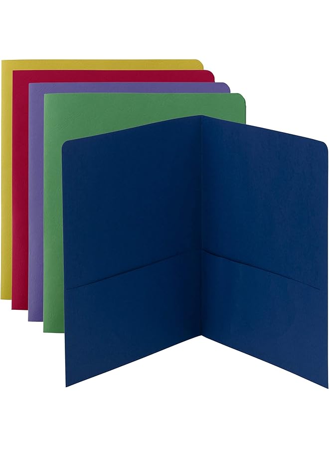 Smead Two Pocket Heavyweight File Folder Letter Size Assorted Colors 50 Per Carton 87863 - Image 1