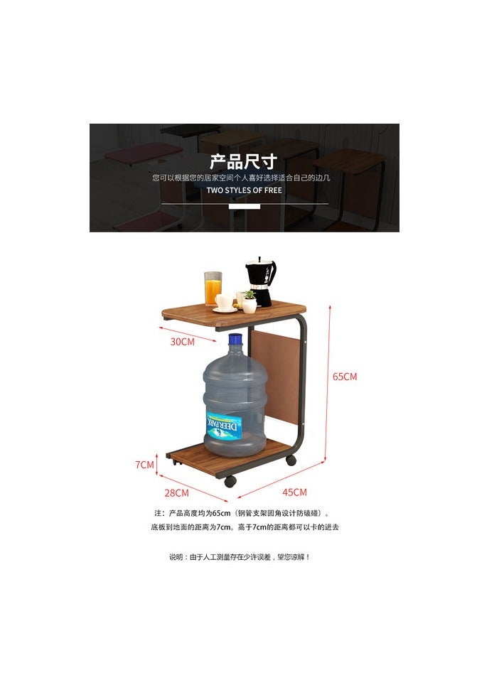 طاولة جانبية للأريكة، طاولة جانبية صغيرة ضيقة على شكل C، طاولة جانبية للأريكة مع حقيبة تخزين، أريكة للوجبات الخفيفة، طاولة أريكة بإطار معدني، طاولة لغرفة النوم، بجانب السرير (أسود) - Image 4