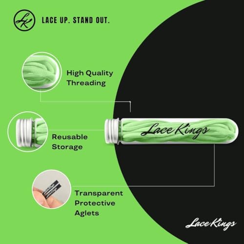 Lace Kings Oval Shoelaces (Lime Green - 49in) - Image 2