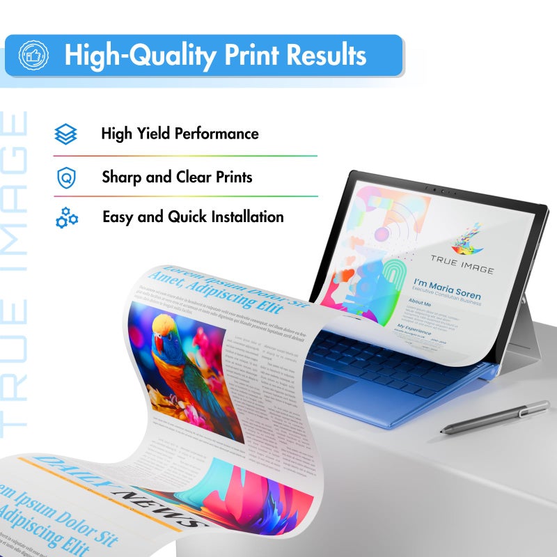 TRUE IMAGE خراطيش حبر متوافقة TRUE IMAGE بديل لـ HP 202A CF500A 202X M281fdw طابعة ليزر ملونة برو MFP M281fdw M281cdw M254dw M281fdn M254 M281 202 (أسود أزرق سماوي أصفر أرجواني، 4 عبوات) - Image 4