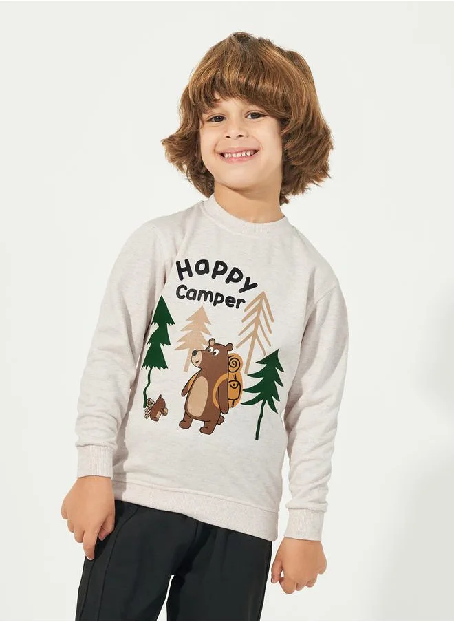 Styli Bear Graphic Print Sweatshirt