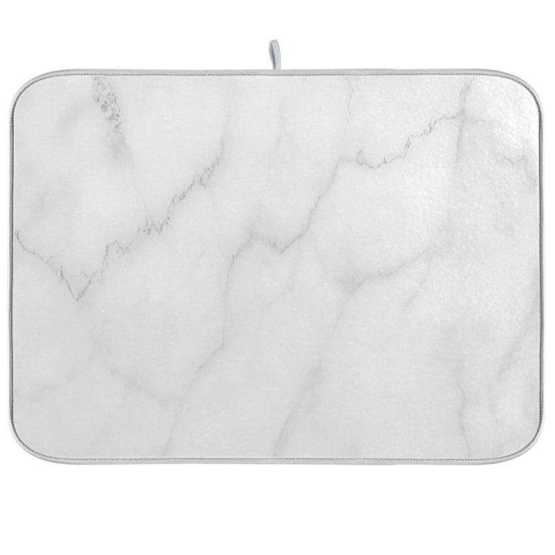 ATTX White Marble Dish Drying Mat for Kitchen Easy Clean Dishwasher Safe Heat Resistant EcoFriendly Countertop Mat Christmas Decor 18 X 24 inches