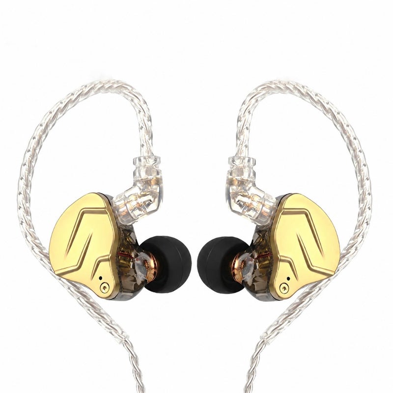 شاشات HiFi داخل الأذن لإنتاج الموسيقى، جسم من سبائك الزنك، رمادي فضي، هجين ثنائي المحرك 1BA+1DD مع كابل ثنائي مجوف قابل للفصل - Image 1