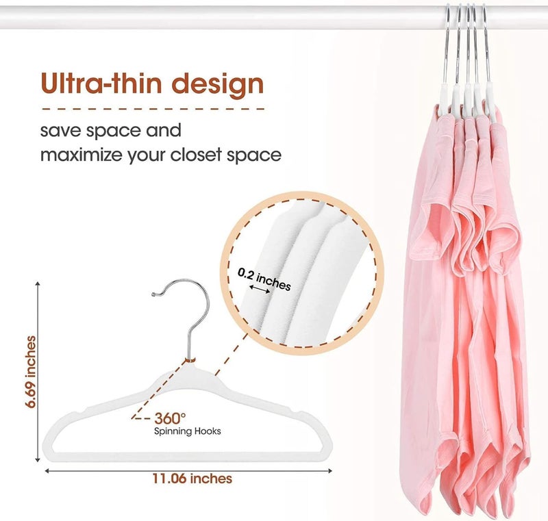 Red Dot Gift 15-Pack Beige Baby Velvet Hangers 28cm - Nursery Clothes Hangers Non Slip Toddler Hangers, 360 Chrome Swivel Hook - Image 2