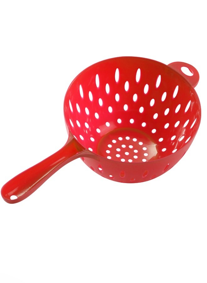 YOLO Multi Purpose Large Colander Strainer Set of 2 Piece, Drain Basin and Basket for Washing and Draining Fruit-Red and Blue - Image 3