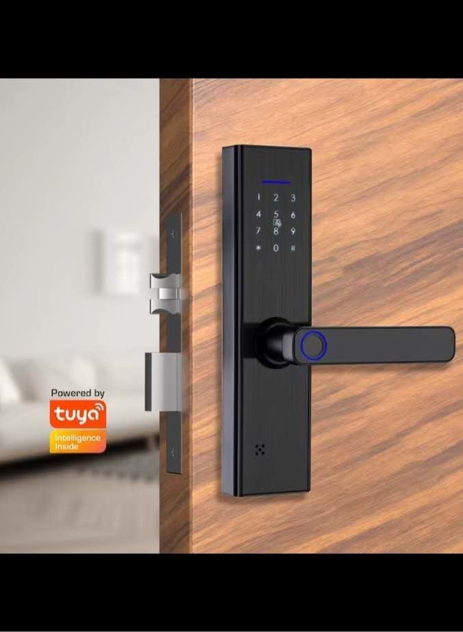 Smart Lock, ELLI-Riz Fingerprint Door Lock with Reversible Handle, Keyless Entry WiFi Lock, Free APP, IC Card, Anti-peep Code, Smart Lever for Home, Office - Image 2