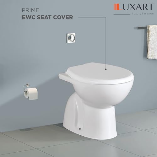 LUXART Toilet Seat Cover 17.9L x 14.5W Inc Indian Commode Oval Seat Cover With Round Edge | EWC Non Soft Close Commode Cover With Installation Kit | PP Western Toilet Cover For Bathroom Commercial Use - Image 5