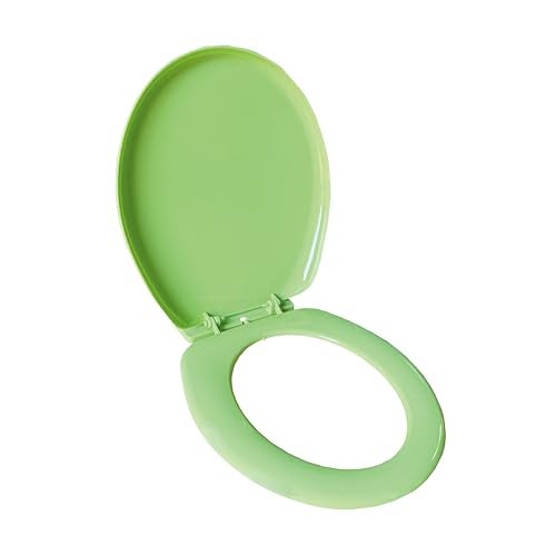 LUXART Toilet Seat Cover 17.9L x 14.5W Inc Indian Commode Oval Seat Cover With Round Edge | EWC Non Soft Close Commode Cover With Installation Kit | PP Western Toilet Cover For Bathroom Commercial Use - Image 1