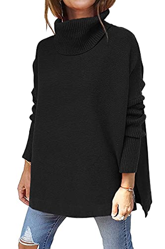 LILLUSORY Oversized Turtleneck Pullover Sweater Women 2025 Long Tunic Cozy Winter Trendy Plus Size Poncho Cowl Neck Cute Casual Early Fall Fashion Must Have Work Old Money Clothes Outfit Clothing - Image 1