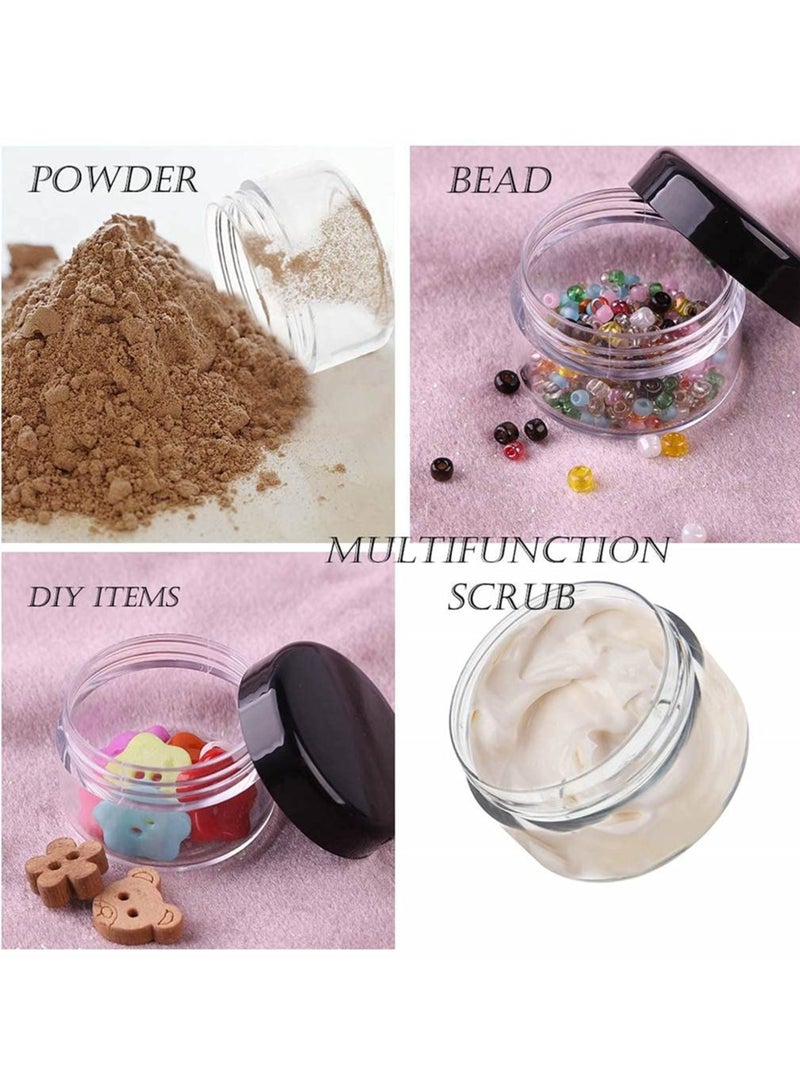 Accessorize Kingdom Empty Acrylic San Jar Transparent Cosmetic Container with Leakproof inner lids for Lip Balms, Lip Scrubs, Body Butters, Eyeshadow, Makeup & DIY cosmetics beauty products(Black, 8 grm) (Pack of 10)  - Image 3