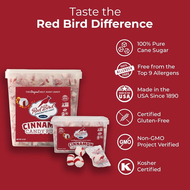 Red Bird حلوى القرفة من ريد بيرد - حلوى نعناع خالية من الجلوتين مغلفة بشكل فردي، 52 أونصة - Image 4