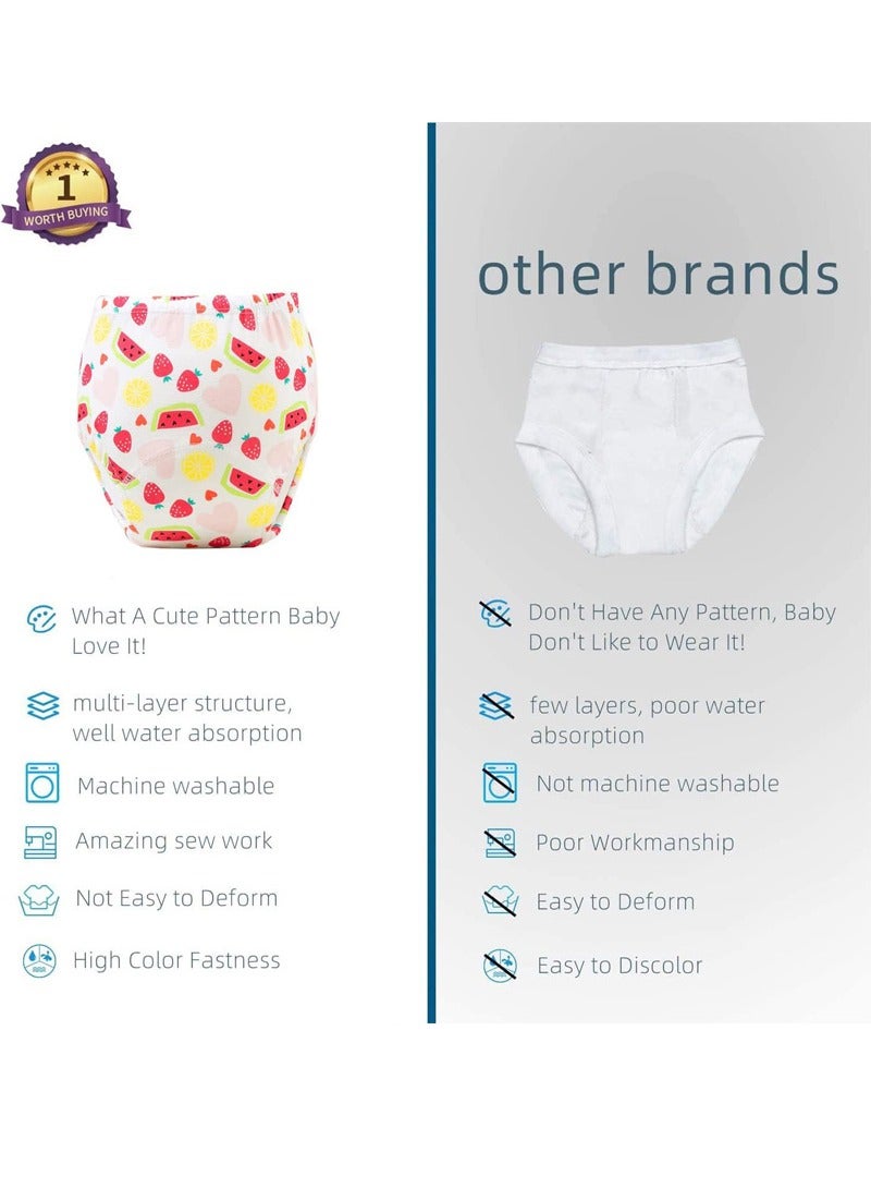 بيوينتي 4 قطع من سراويل تدريب الأطفال على استخدام المرحاض، ملابس داخلية للتدريب على استخدام المرحاض قابلة للتنفس - Image 2