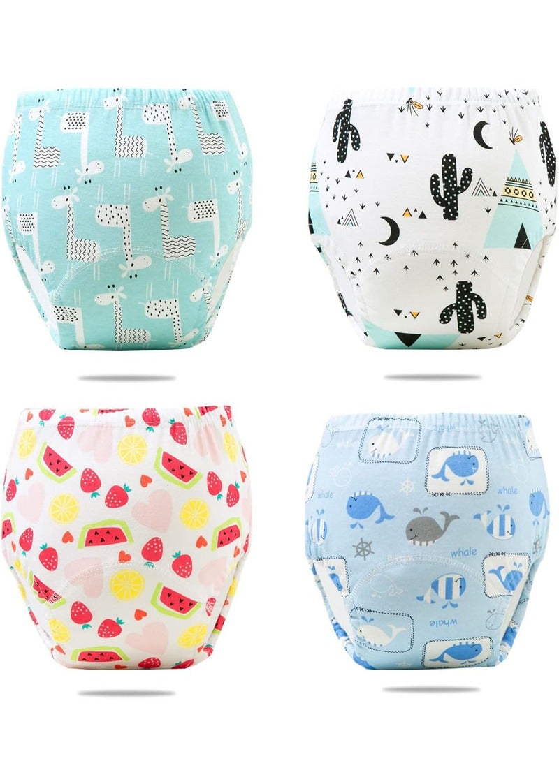 بيوينتي 4 قطع من سراويل تدريب الأطفال على استخدام المرحاض، ملابس داخلية للتدريب على استخدام المرحاض قابلة للتنفس - Image 1