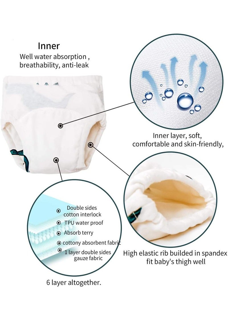 بيوينتي 4 قطع من سراويل تدريب الأطفال على استخدام المرحاض، ملابس داخلية للتدريب على استخدام المرحاض قابلة للتنفس - Image 4