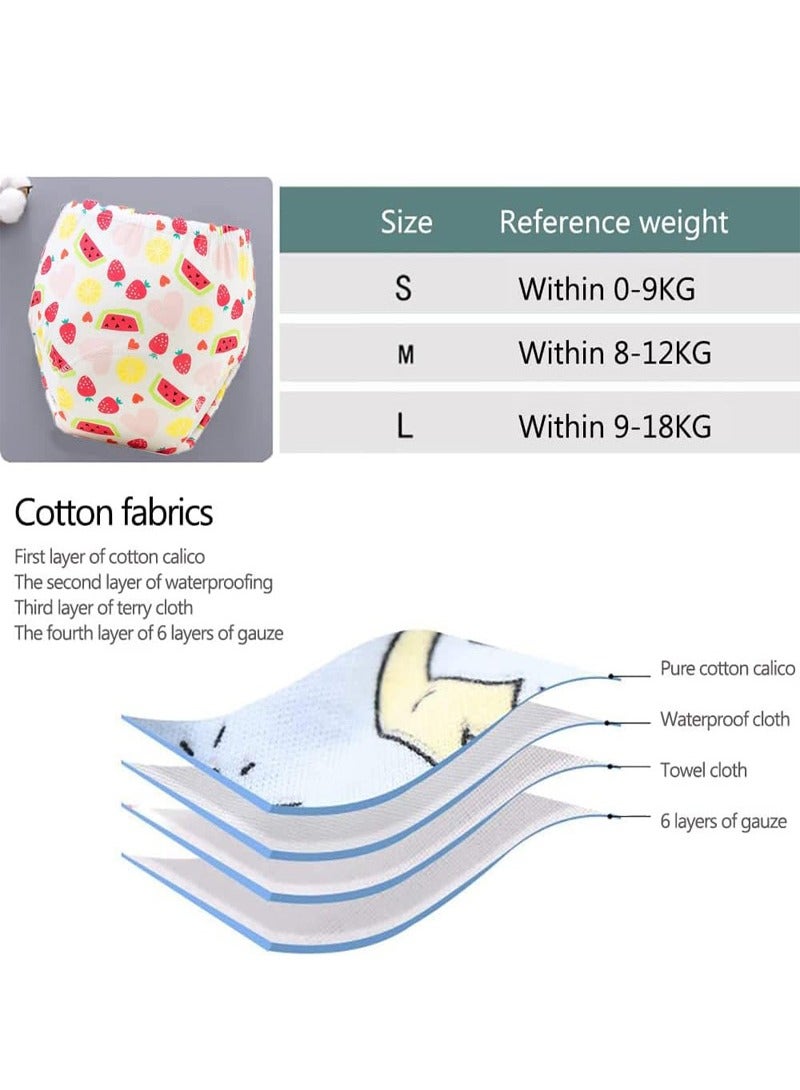 بيوينتي 4 قطع من سراويل تدريب الأطفال على استخدام المرحاض، ملابس داخلية للتدريب على استخدام المرحاض قابلة للتنفس - Image 3