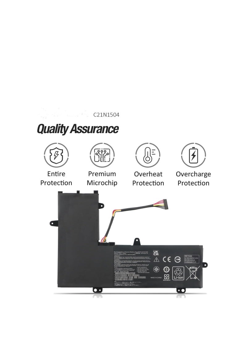 Terabyte C21N1504 Laptop Battery for Asus Transformer Book Flip TP200 TP200S TP200SA 2-in-1 EeeBook Flip E205 E205S E205SA Series TP200SA-FV0108TS TP200SA-FV0110TS TP200SA-UHBB E E205 SA-FV0136T - Image 2