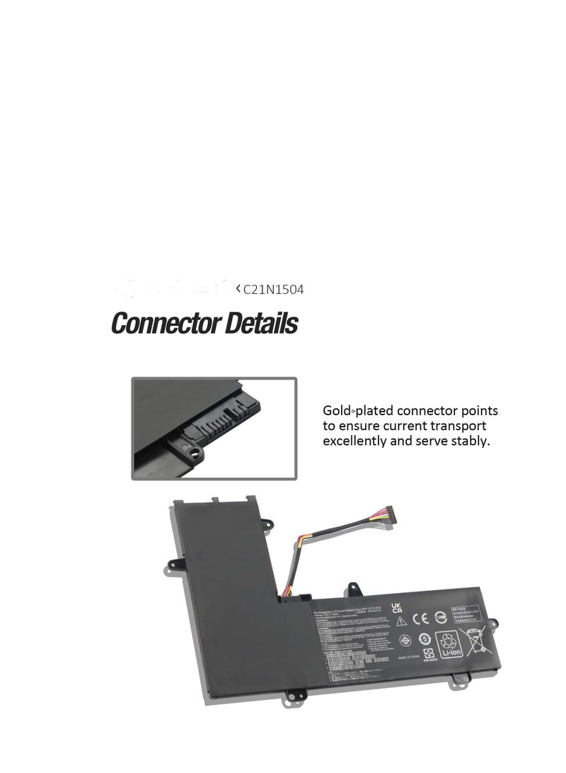 Terabyte C21N1504 Laptop Battery for Asus Transformer Book Flip TP200 TP200S TP200SA 2-in-1 EeeBook Flip E205 E205S E205SA Series TP200SA-FV0108TS TP200SA-FV0110TS TP200SA-UHBB E E205 SA-FV0136T - Image 3