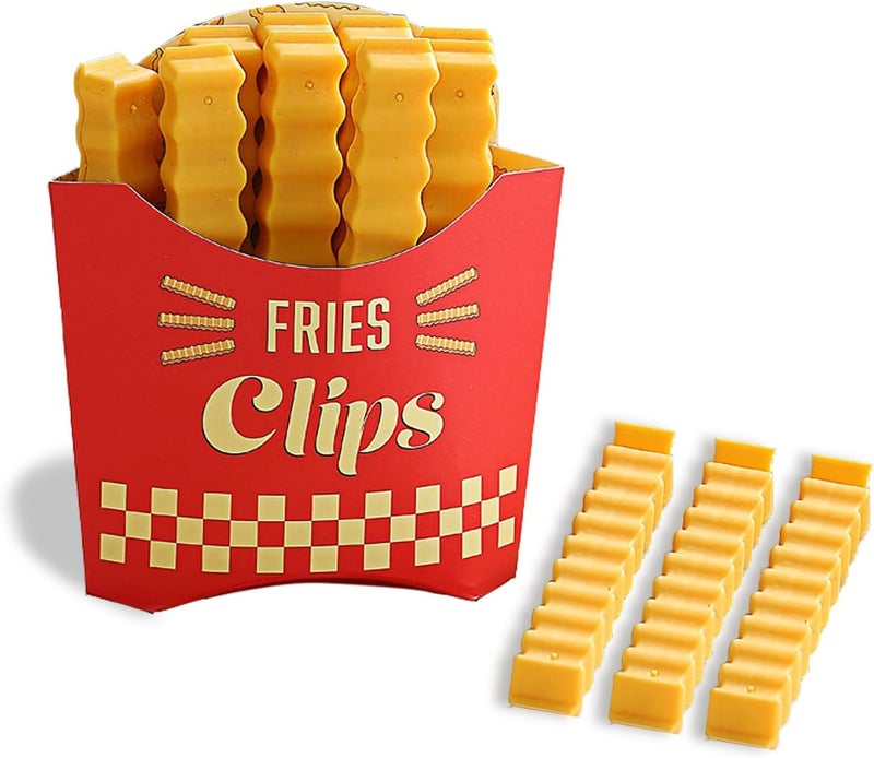 Potato Shaped Bag Sealing Clips 12 Pieces With Magnetic Holder - Image 1