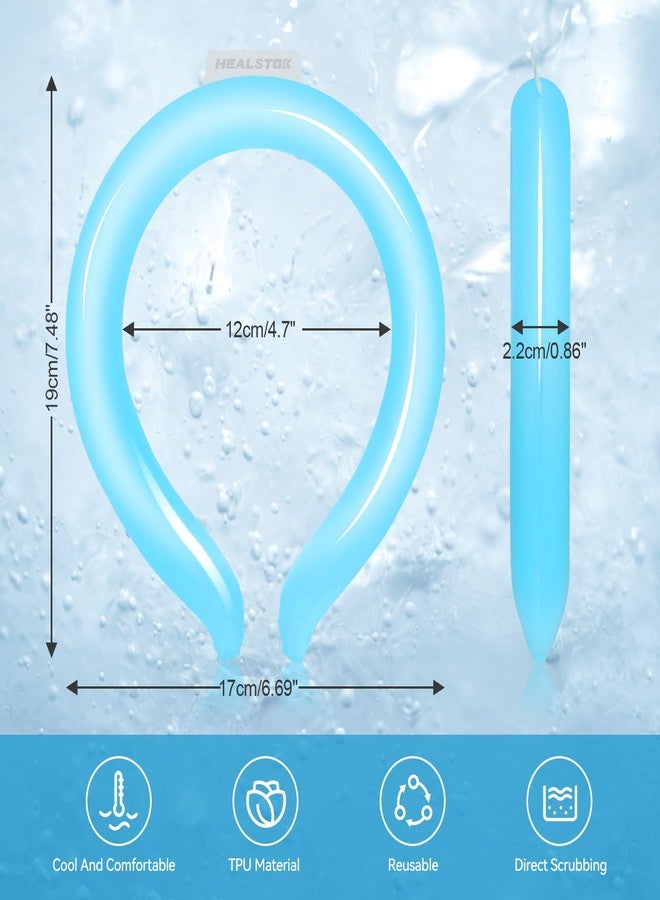 HEALSTOK Neck Cooling Tube, Large Wearable Cooler Ice Ring warps for Summer, Hands Free Cold Pack | Reusable Neck Cooler (Blue,3Pcs) - Image 2