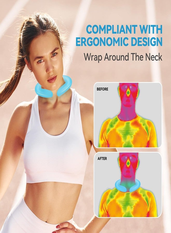 HEALSTOK Neck Cooling Tube, Large Wearable Cooler Ice Ring warps for Summer, Hands Free Cold Pack | Reusable Neck Cooler (Blue,3Pcs) - Image 4