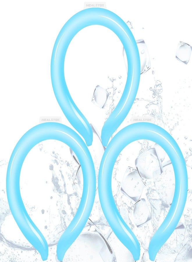 HEALSTOK Neck Cooling Tube, Large Wearable Cooler Ice Ring warps for Summer, Hands Free Cold Pack | Reusable Neck Cooler (Blue,3Pcs) - Image 1