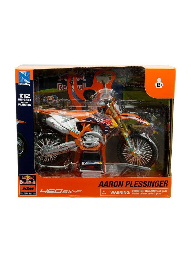 NewRay New-Ray Motorcycles 1:12 Compatible with KTM 450 SX-F Red Bull KTM #7 Aaron Plessinger 58363  - Image 3
