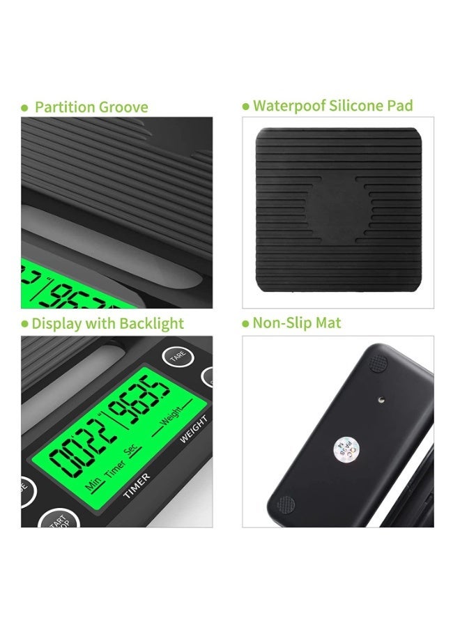 Accurate Electric Kitchen Scale,Coffee Scale with Timer High-precision Kitchen Scale Mini Electronic Platform Scale Food Weighing Scale - Image 2