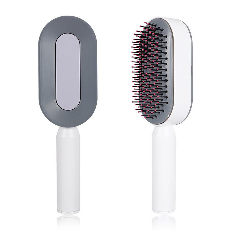 Generic Automatic Hair Cleaning Air Cushion Comb for Ladies Long Hair Special Massage Comb Home Use Hairdressing Professional Comb White 