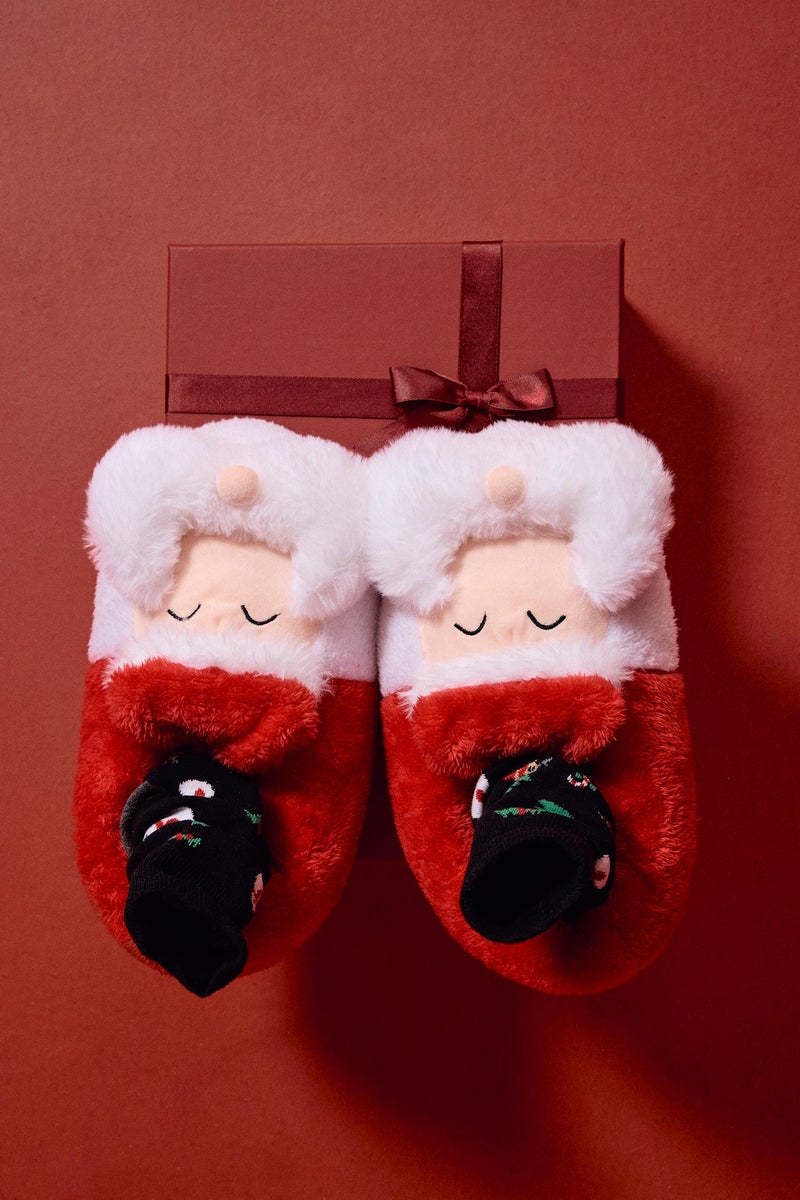 DeFacto White Woman Woman Flat Christmas Home Slippers Casual - Image 1