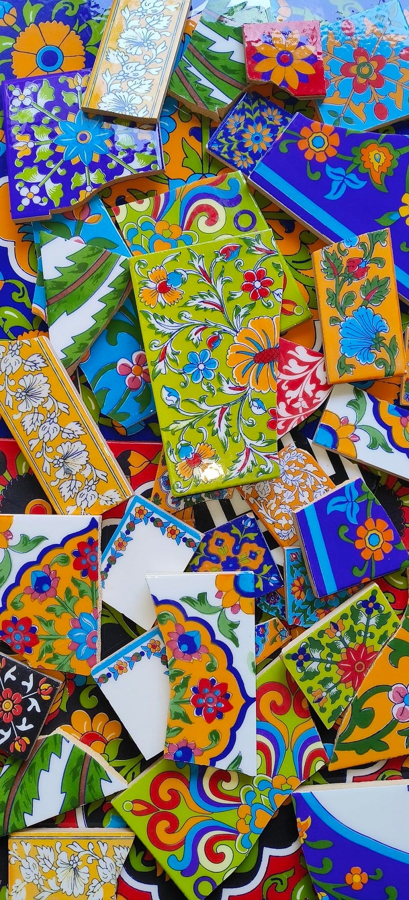 Shiv Kripa Blue Pottery Home Decorative Broken Ceramic Blue Pottery Mexican Tile for Murals and Mosaics, (Pack of 2 Kilogram) New! Best Deal! - Image 3